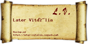 Later Vitália névjegykártya