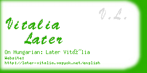 vitalia later business card